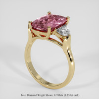 4.24 Ct. Pink Tourmaline Ring, 18K Yellow Gold 2