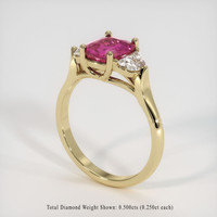 1.56 Ct. Pink Sapphire Ring, 18K Yellow Gold 2