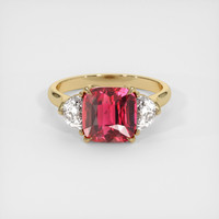 3.02 Ct. Pinkish Red Ruby Ring, 18K Yellow Gold 1