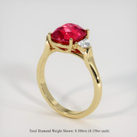 3.54 Ct. Ruby Ring, 18K Yellow Gold 2