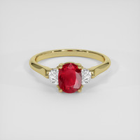 1.21 Ct. Ruby Ring, 18K Yellow Gold 1
