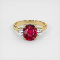 2.02 Ct. Ruby Ring, 18K Yellow Gold 1