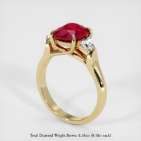 2.02 Ct. Ruby Ring, 18K Yellow Gold 2