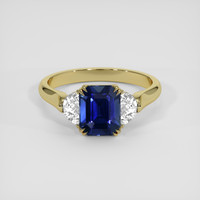 4.02 Ct. Blue Sapphire Ring, 18K Yellow Gold 1