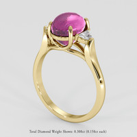 5.11 Ct. Pink Sapphire Ring, 18K Yellow Gold 2