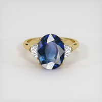 6.61 Ct. Blue Sapphire Ring, 18K Yellow Gold 1