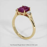 2.68 Ct. Purplish Pink Sapphire Ring, 18K Yellow Gold 2