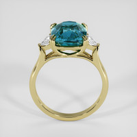 5.02 Ct. Bluish Green Sapphire Ring, 18K Yellow Gold 3