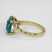 5.02 Ct. Bluish Green Sapphire Ring, 18K Yellow Gold 4