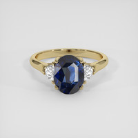 3.00 Ct. Blue Sapphire Ring, 18K Yellow Gold 1