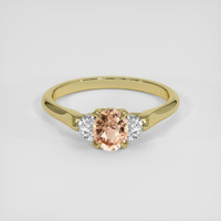 0.62 Ct. Padparadscha Sapphire Ring, 18K Yellow Gold 1