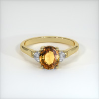 1.64 Ct. Yellowish Brown Sapphire Ring, 18K Yellow Gold 1