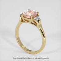 2.48 Ct. Peach Sapphire Ring, 18K Yellow Gold 2