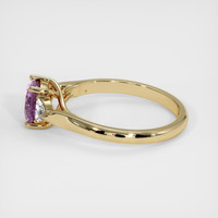 1.10 Ct. Purplish Pink Sapphire Ring, 18K Yellow Gold 4