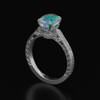 1.36 Ct. Gemstone Ring, Platinum 950 2