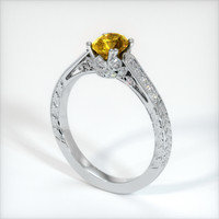 0.89 Ct. Orangish Yellow Sapphire Ring, Platinum 950 2
