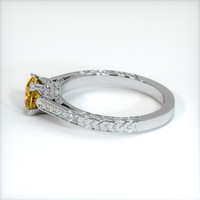 0.89 Ct. Orangish Yellow Sapphire Ring, Platinum 950 4