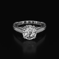 3.03 Ct. White Sapphire Ring, 10K White Gold 1