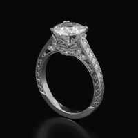 3.03 Ct. White Sapphire Ring, 10K White Gold 2