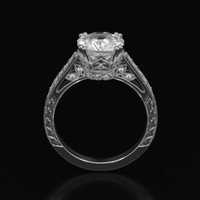3.03 Ct. White Sapphire Ring, 10K White Gold 3