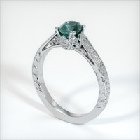 0.73 Ct. Bluish Green Sapphire Ring, 10K White Gold 2
