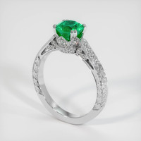 0.99 Ct. Emerald Ring, 18K White Gold 2
