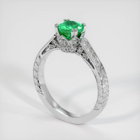 0.64 Ct. Emerald Ring, 18K White Gold 2