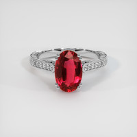 3.02 Ct. Ruby Ring, 18K White Gold 1