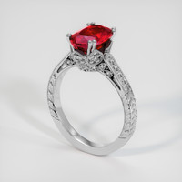 3.02 Ct. Ruby Ring, 18K White Gold 2
