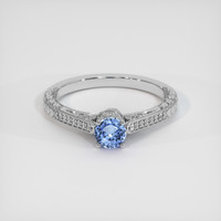 0.58 Ct. Blue Sapphire Ring, 18K White Gold 1