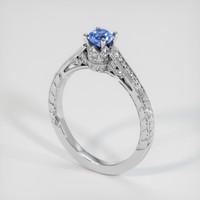 0.58 Ct. Blue Sapphire Ring, 18K White Gold 2