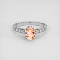 1.20 Ct. Padparadscha Sapphire Ring, 18K White Gold 1