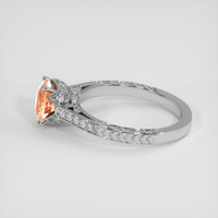 1.20 Ct. Padparadscha Sapphire Ring, 18K White Gold 4
