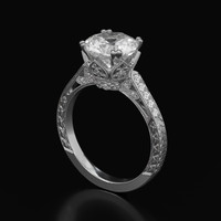 3.06 Ct. Sapphire Ring, 18K White Gold 2