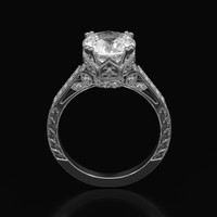 3.06 Ct. Sapphire Ring, 18K White Gold 3