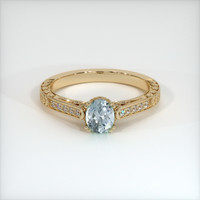 0.72 Ct. Bluish Grey Sapphire Ring, 10K Yellow Gold 1