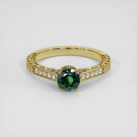0.88 Ct. Green Sapphire Ring, 14K Yellow Gold 1