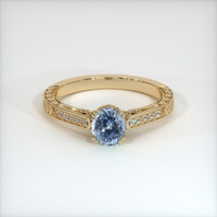 0.90 Ct. Sapphire Ring, 14K Yellow Gold 1