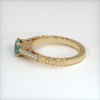 0.70 Ct. Bluish Green Sapphire Ring, 14K Yellow Gold 4