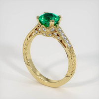 1.18 Ct. Emerald Ring, 18K Yellow Gold 2