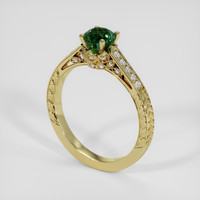 0.88 Ct. Green Sapphire Ring, 18K Yellow Gold 2