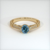 0.88 Ct. Sapphire Ring, 18K Yellow Gold 1