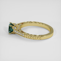 0.99 Ct. Greenish Blue Sapphire Ring, 18K Yellow Gold 4