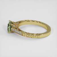1.12 Ct. Yellowish Green Sapphire Ring, 18K Yellow Gold 4