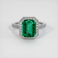 3.32 Ct. Emerald Ring, Platinum 950 1