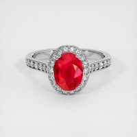 1.30 Ct. Ruby Ring, Platinum 950 1