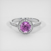 0.68 Ct. Purplish Pink Sapphire Ring, Platinum 950 1