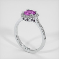 0.68 Ct. Purplish Pink Sapphire Ring, Platinum 950 2