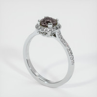 0.88 Ct. Grey Sapphire Ring, Platinum 950 2
