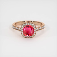1.21 Ct. Padparadscha Sapphire Ring, 14K Rose Gold 1